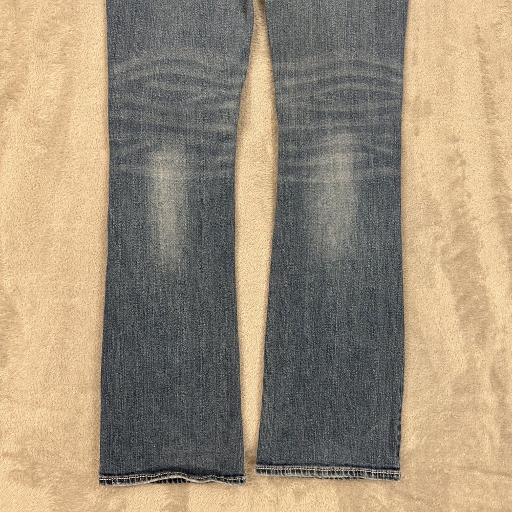 Silver Jeans Womens W28 L31 Blue Aiko Bootcut Whiskered Thick Stitch Western - Picture 11 of 16